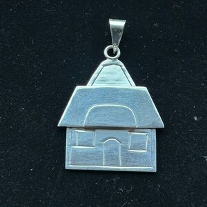 Sterling Silver Pendant School House Mexico Taxco TC-288 15.8g [6543]